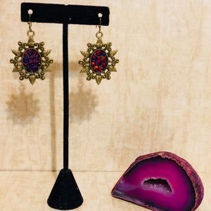 Purple Swarovski Earrings